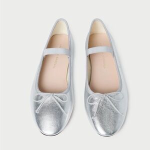 Loeffler Randall new in Box size 7 Silver Leonie Ballet flats (Retail $250)